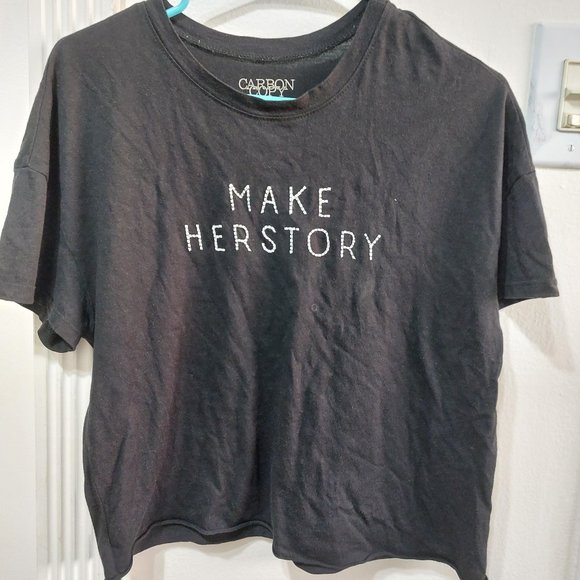 Carbon Copy Black Make Herstory T-shirt MEDIUM - Picture 1 of 4